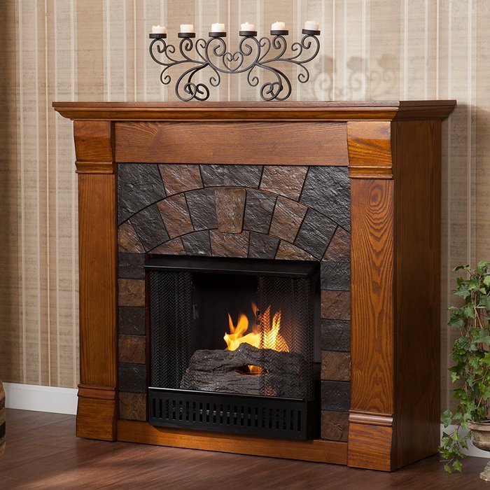 Southern Enterprises Elkmont Oak Electric Fireplace N4