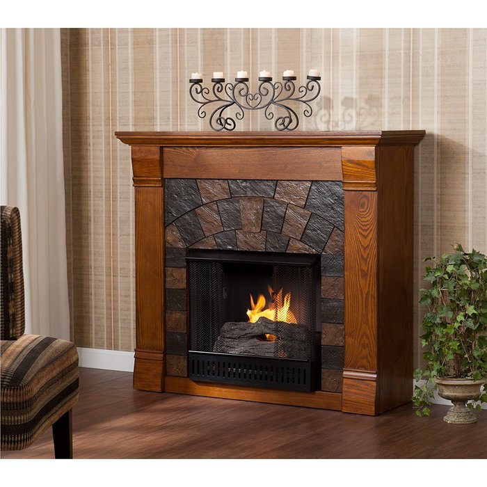 Southern Enterprises Elkmont Oak Electric Fireplace N5