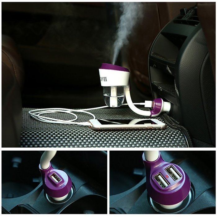 CODE Car Humidifier With USB Charger,Mini Auto Car Air Humidifier and Aromatherapy Essential Oil Car Diffuser... N10