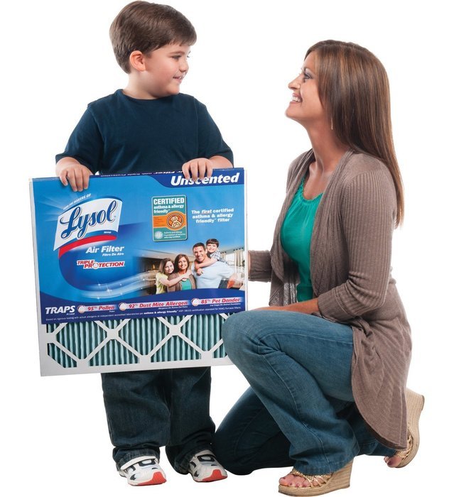 Lysol Triple Protection Furnace/AC Air Filter, 12" x 24" x 1", 2-Pack N54