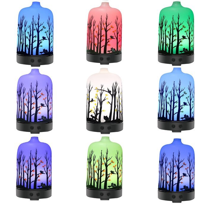 COOSA 100ml US Standard Plug Ultrasonic Aromatherapy Essential Oil Diffuser Cool Aroma Mist Humidifier with Multi-colored... N10