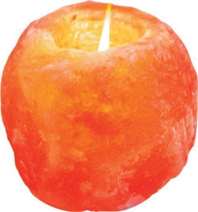 Himalayan Salt Double Candle Holder (2 holes; 5.5 x 2.5 x 2.1 inches) N11
