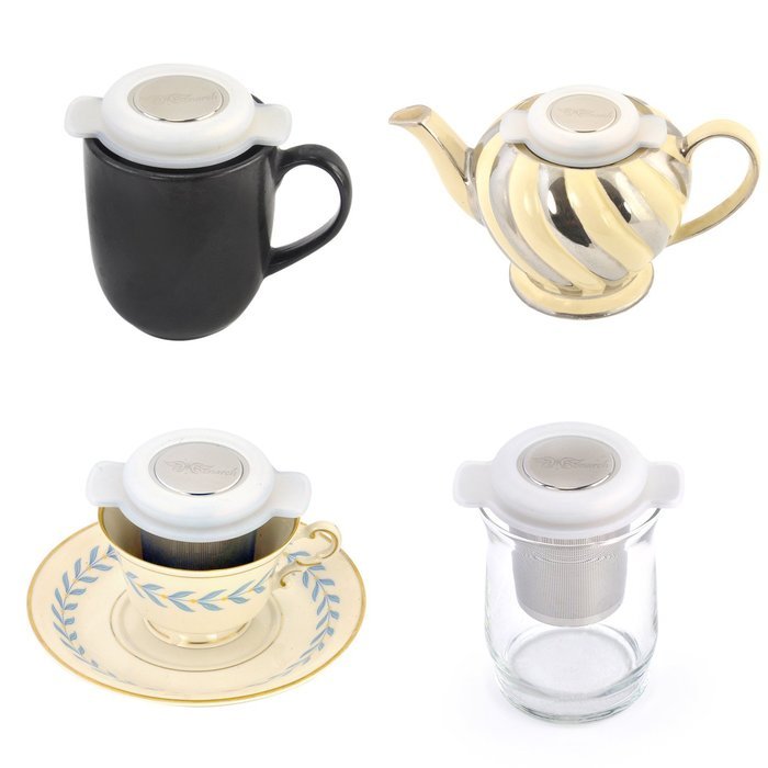 Loose Leaf Tea Infuser / Extra Fine Filter / Large Strainer Basket - Premium 304 Stainless Steel / Silicone Padding... N4