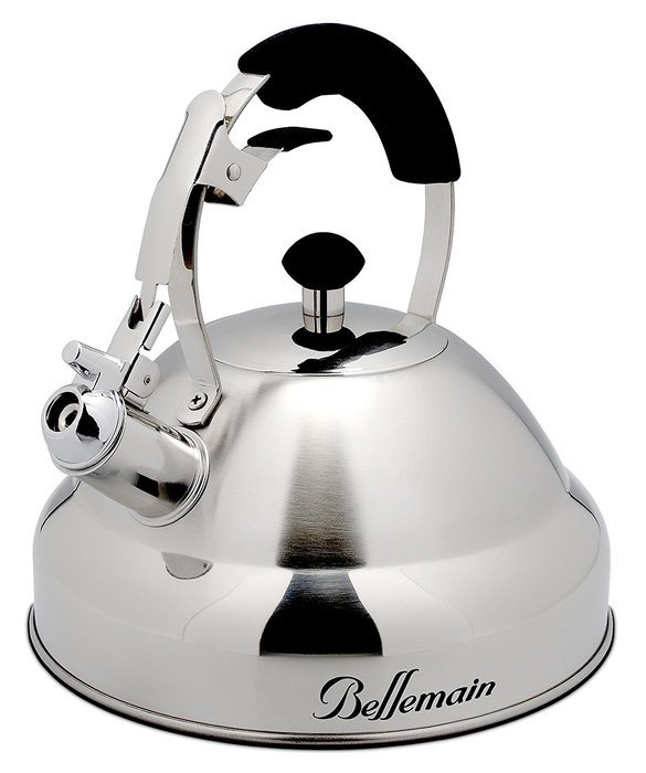 Extra Sturdy Surgical Stainless Steel 2.75 Quart Bellemain Whistling Kettle with Aluminum Layered Bottom N3