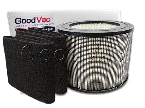 Aftermarket Filter + 2 Carbon Prefilter Wraps to fit Queen Defender Air Purifier 4000 HEPA made by Goodvac