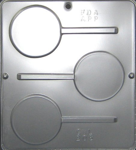 Plain Circle 3" Diameter Lollipop Chocolate Candy Mold 206