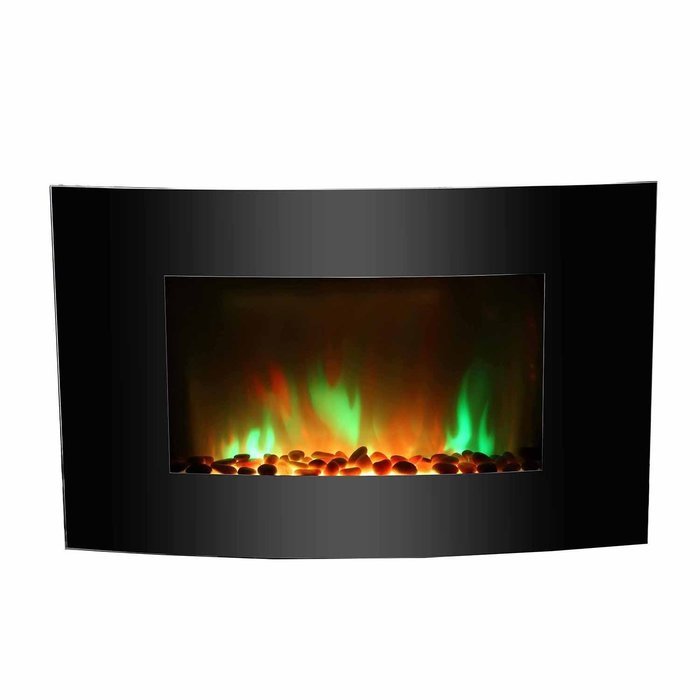 Clevr 750-1500W 36" Adjustable Electric Wall Mount Fireplace Heater Curve Colors N6