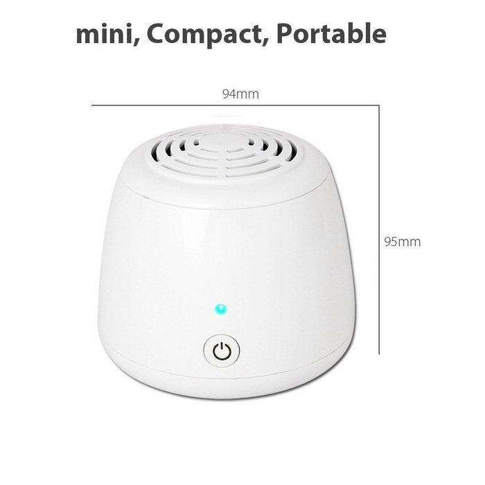 Masall White Mini Air Purifier Portable Ozone Generator Air Cleaner for Bedroom Refrigerator Toilet N4