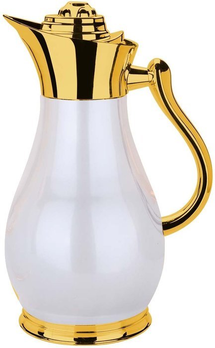 Premium 34 Oz Thermal Coffee Milk Carafe Stainless Steel Carafe Coffee Pot (Pearl White)