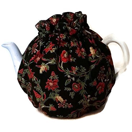 Teapot Cozy with Red poinsettias for 5-8 cup teapot #345