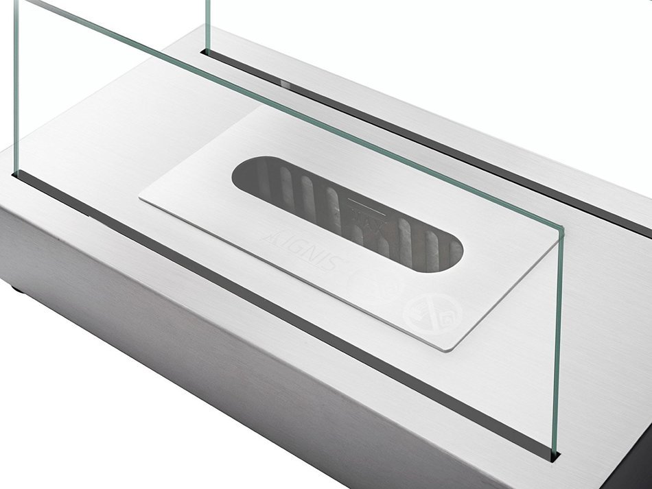 Ignis Portable Tabletop Ventless Bio Ethanol Fireplace - Tower (Stainless Steel) N7