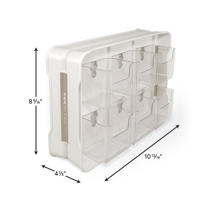 YouCopia TeaStand 100+ Tea Bag Organizer, Bright White