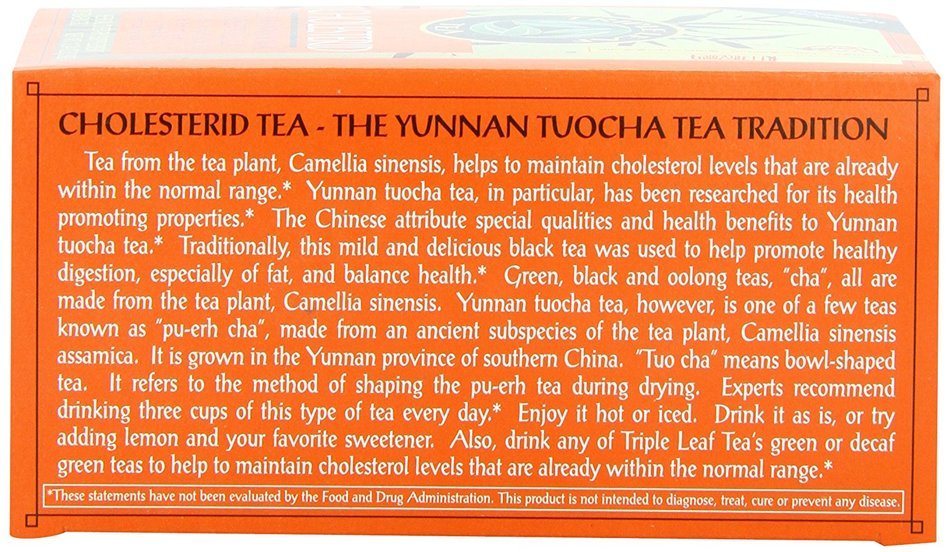 Triple Leaf Tea, Cholesterid, 20 Tea Bags (Pack of 6) N6