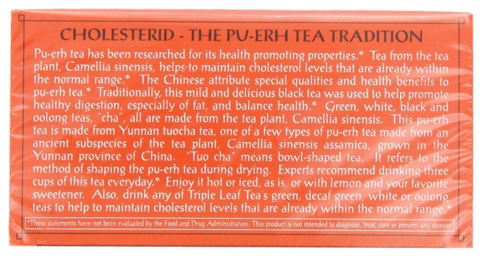 Triple Leaf Tea, Cholesterid, 20 Tea Bags (Pack of 6) N7