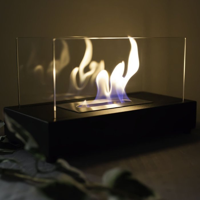 Sunnydaze Black El Fuego Ventless Tabletop Bio Ethanol Fireplace N5