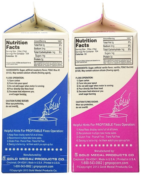 Blue Raspberry and Pink Vanilla Cotton Candy Floss Two Pack N2
