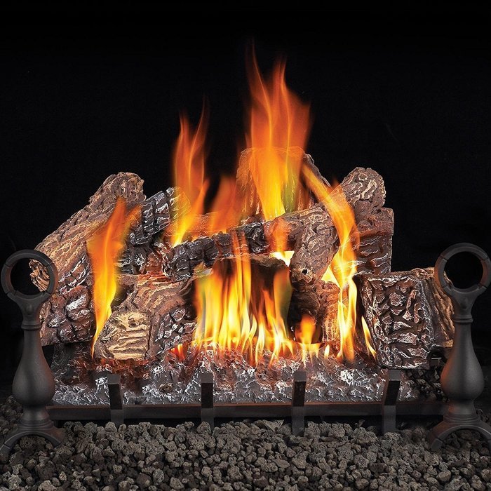 Napoleon GL24NE 24" Electronic Ignition Vented Natural Gas Log Set with 60 000 BTU of Heating Power PHAZER log...