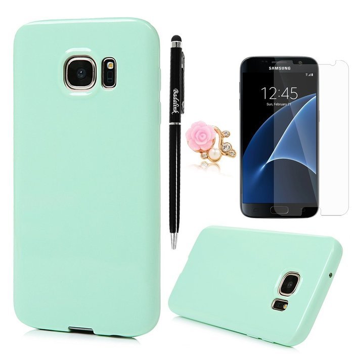 Badalink Galaxy S7 Case Candy Color Soft TPU Rubber Skin Bumper Case Shockproof Flexible Easy Grip Slip Rrsistant... N48