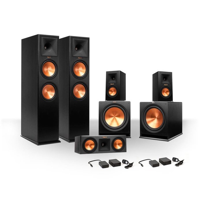 Klipsch 5.2 RP-250 Reference Premiere Speaker Package with R-110SW Subwoofers and two FREE Wireless Kits (Ebony)