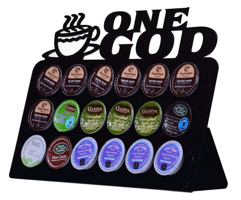 Marketing Holders "ONE GOD" 18-Slot K-Cup Coffee Pod Holder (Solid Green)