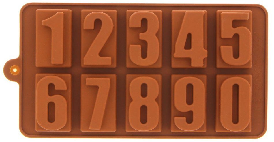 Juvale Silicone Chocolate Hard Candy Mold Set Numbers Alphabet Heat Resistant - 2 Piece Set- 7x6x.5" and 8x4.5x.5"