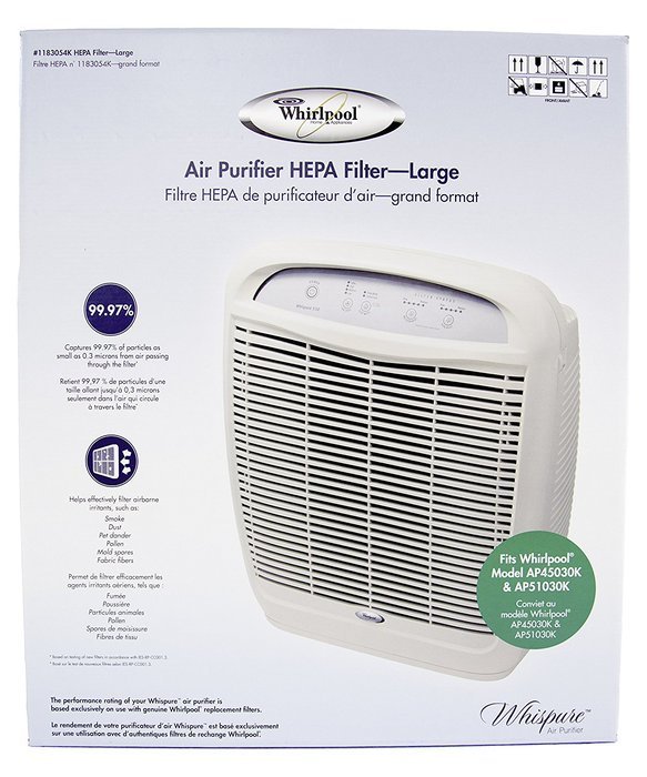 Genuine Whirlpool 1183054K HEPA Replacement Fits Whispure Air Purifier Models AP450 and AP510