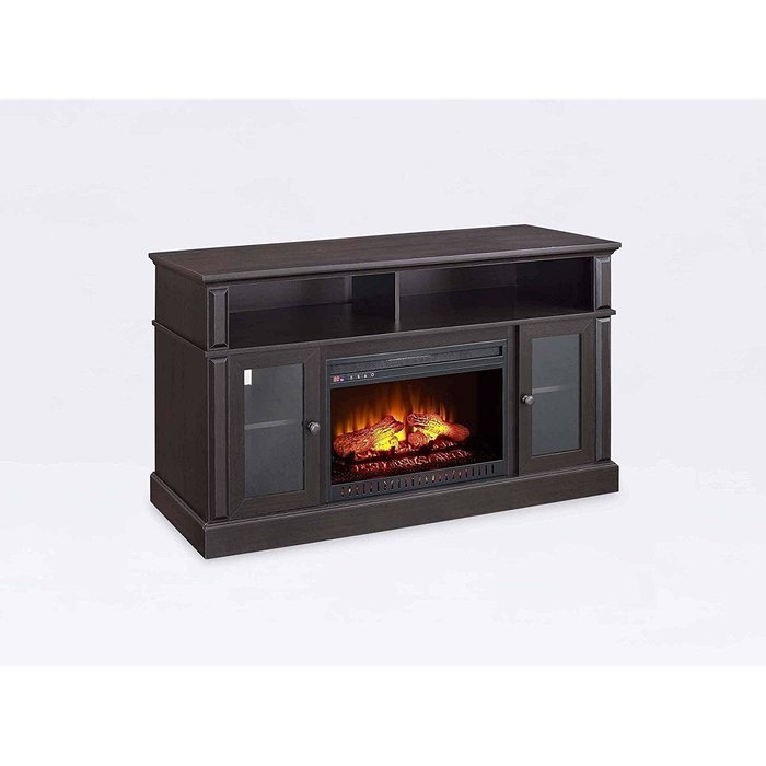 Brown Whalen Remote Control Barston Fireplace Media Console For TV's Up To 70" N3