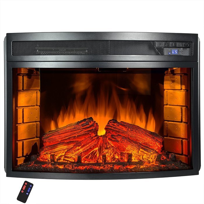 AKDY Freestanding 6 Setting LED Backlights Tempered Glass Adjustable Electric Fireplace Heater w/ Remote Control... N2
