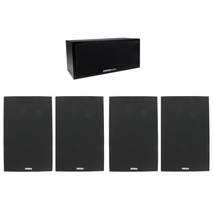 Acoustic Audio 4 Bookshelf & Center Home Speakers 5 Piece Set 425 Watt PS-S6C3-5
