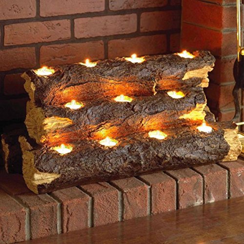 Wildon Home Tealight Contemporary Decorative Fireplace Log Insert - The Perfect Fireplace Accessory You Will Ever... N3