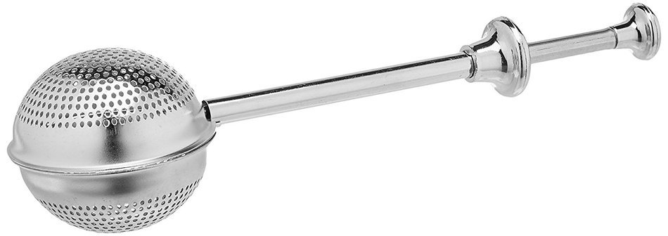 ExcelSteel Stainless Steel Push Down Tea Scooping Ball, Silver