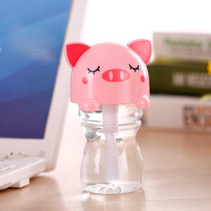 Dacawin USB Mini Cartoon Bottle Cap Humidifier Office Air Diffuser (Black) N7