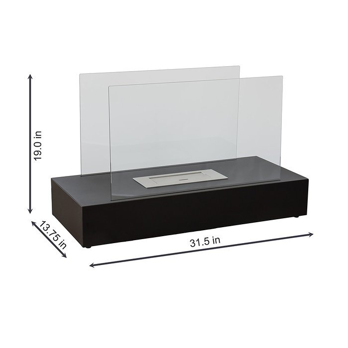 X-Large 31.5" Ventless Ethanol Alcohol Freestanding Fireplace - Tabletop Design Great for Indoor & Outdoor Living... N3