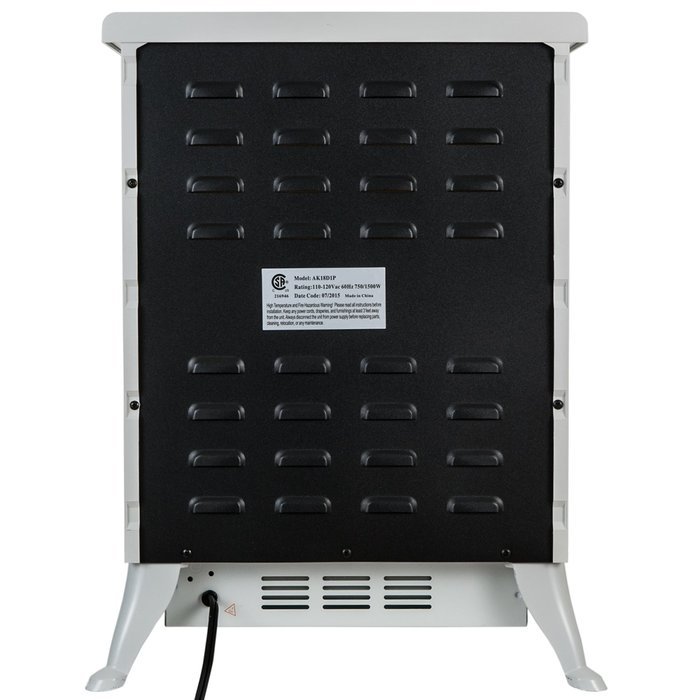 FIREBIRD 15" Tempered Glass Freestanding Portable 1500W Adjustable 5200BTU 2 Setting Electric Bedroom Fireplace N8
