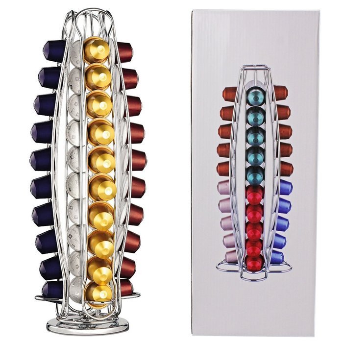 Spares2go Universal 40 Pod Disc Holder Rack For Coffee Machine Capsules/ Milk Cream Pods (40 Capsule Dispenser...