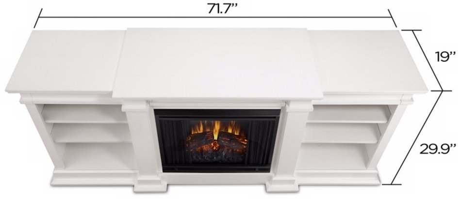 Real Flame G1200E-W Fresno Entertainment Unit with Electric Fireplace, Large, White N2