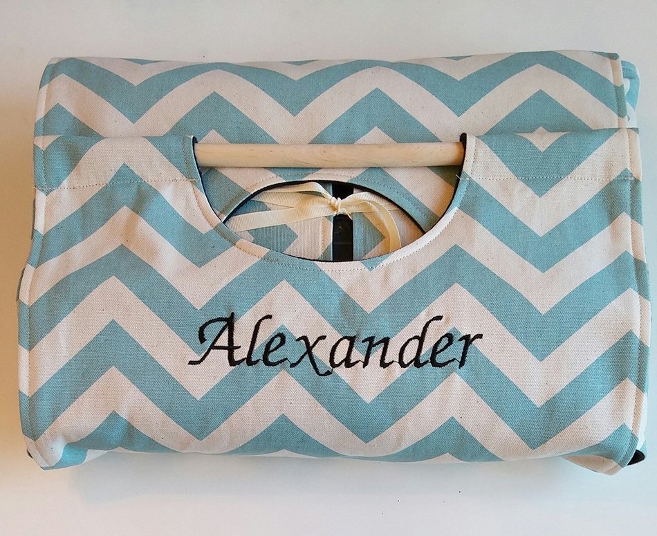 Teal Chevron 9x13 Dish Tote - Can be Personalized, Teal, Aqua Chevron ZigZag Stripe, Free Shipping, American Made