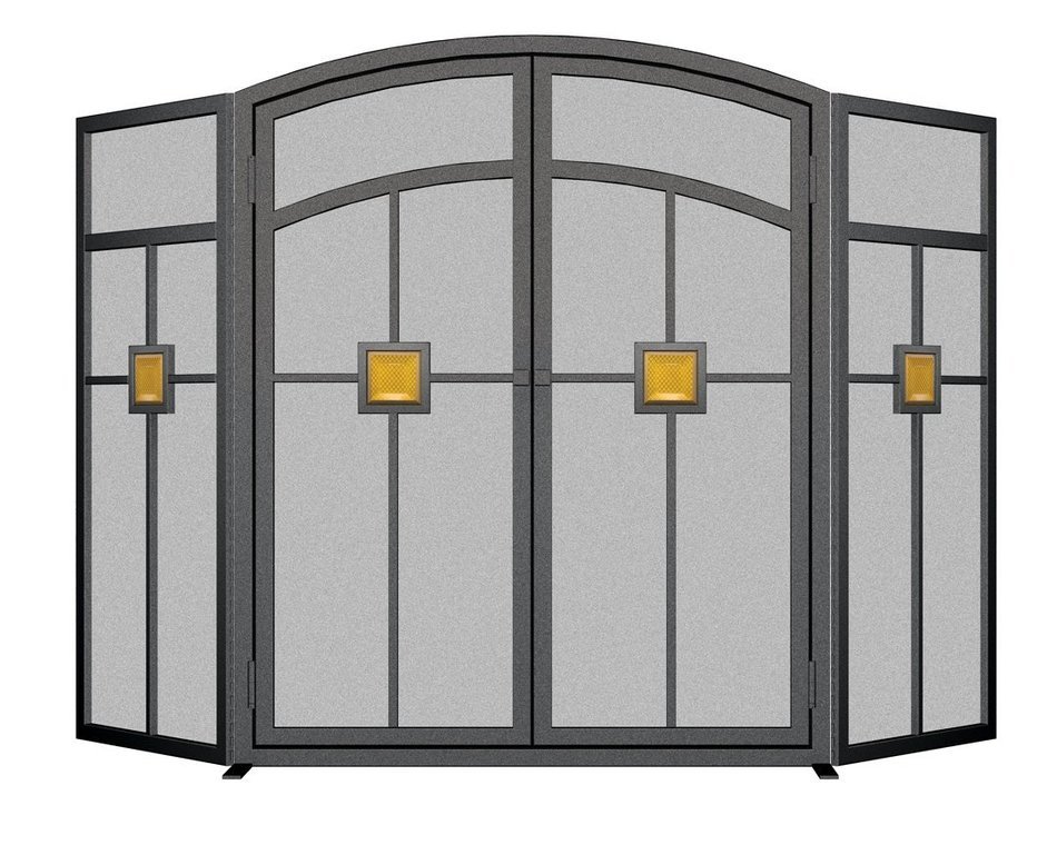 Panacea Products 15137 3-Panel Mission Fireplace Screen