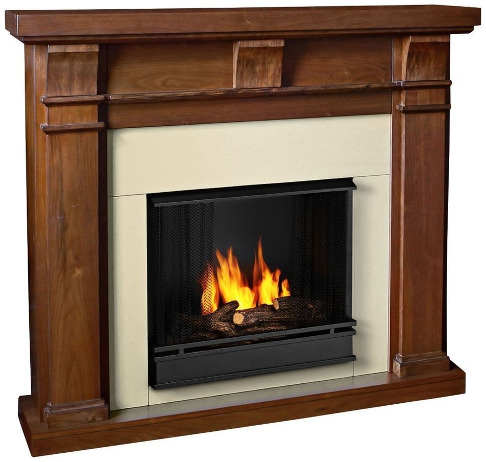 Real Flame Porter Fireplace in Walnut Finish N2