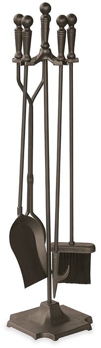 Uniflame, F-1634, 5pc Bronze Fireset with Ball Handles and Pedestal Base