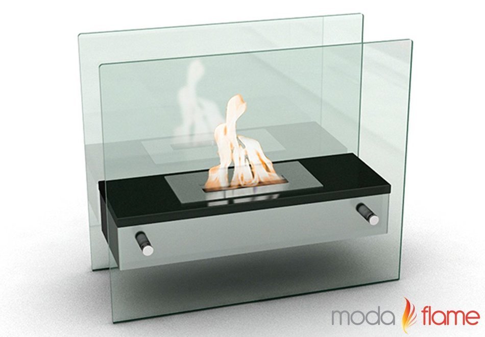 Moda Flame Naples H Tabletop Firepit Bio Ethanol Ventless Fireplace Black N2