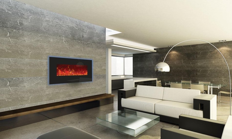Amantii Enhanced Series Wall Mount/Built-In Electric Fireplace, 72 Inch