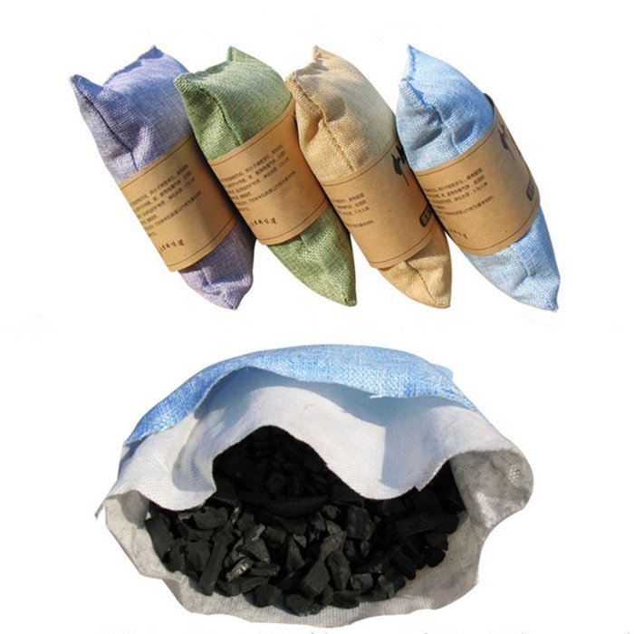 MEGOOD 20x20cm 500g Air Purifying Bag Moso Bamboo Charcoal Air Purifiers(Purple) N10
