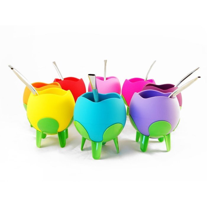 Mateo Flor - Silicone Yerba Mate Gourd with Bombilla (Purple)