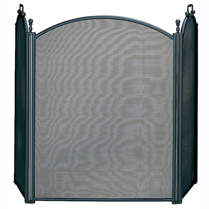 UniFlame 3 Panel Woven Mesh Deluxe Plated Fireplace Screen