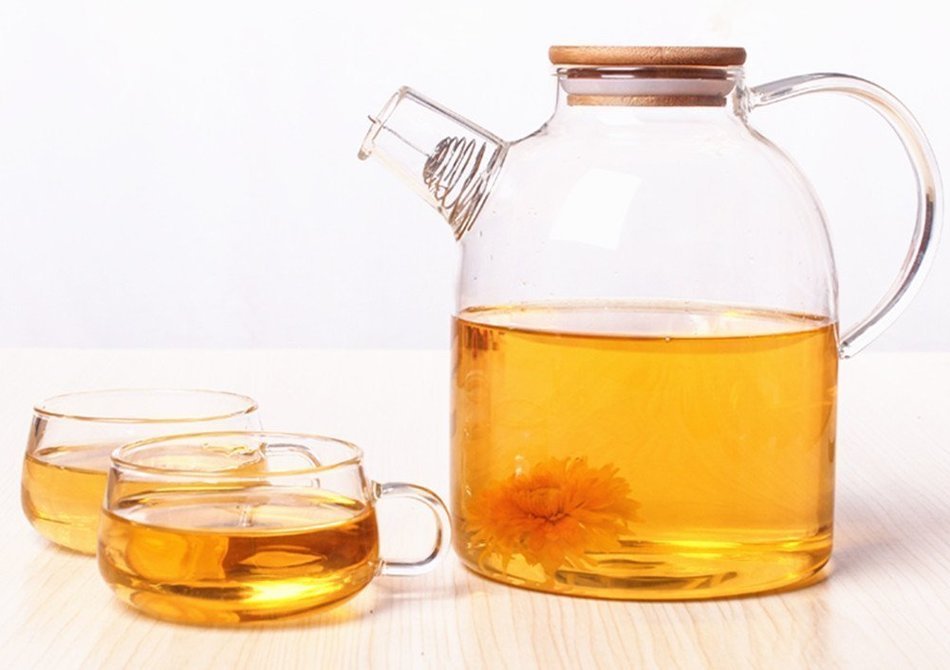 Tealyra 60 fl.oz Glass Water Pitcher Kettle w/ Bamboo Lid and Filter - Large Capacity Water Pot - Glass Teapot...