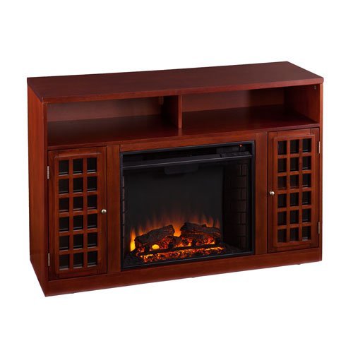 Southern Enterprises Narita Mahogany Electric Fireplace Media Console