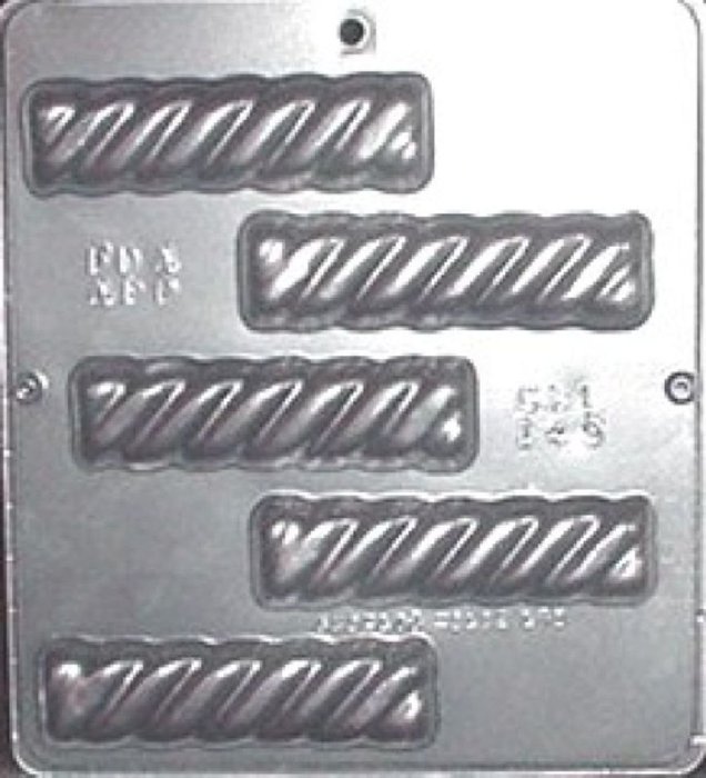 Twister Candy Bar 4" x 1" x 3/8" Chocolate Candy Mold Candy Making 146