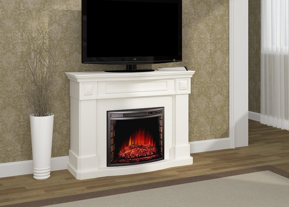 Argo Furniture Alessa Electric Fireplace, White N6