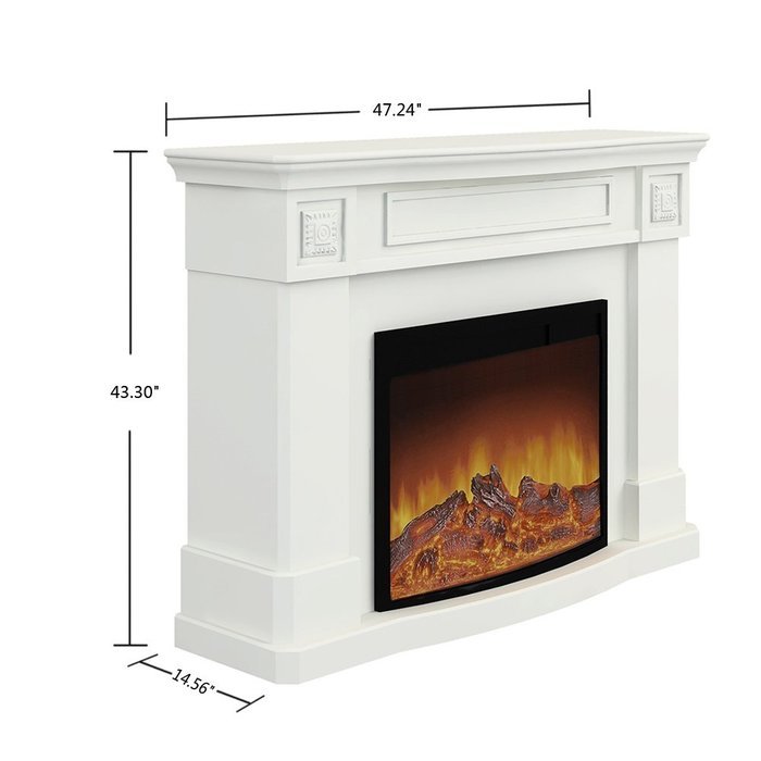 Argo Furniture Alessa Electric Fireplace, White N7